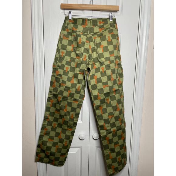 Urban Outfitters BDG Checkered Chessboard Cargo Carpenter Pants Size 24 - Picture 5 of 10